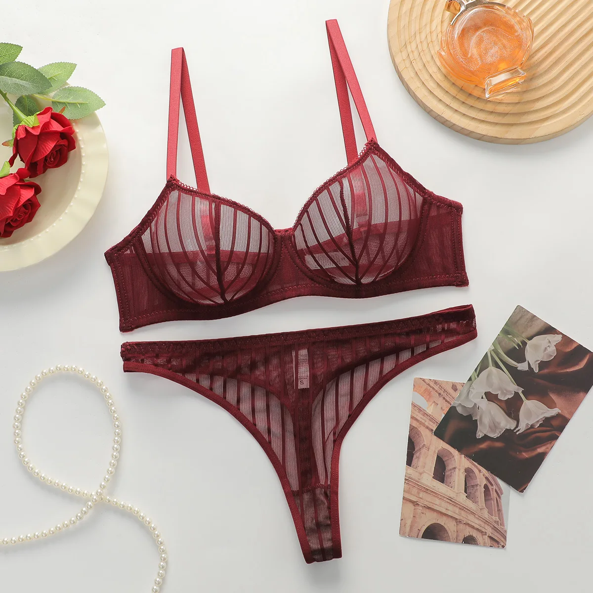 Ensemble de lingerie à rayures – Image 9