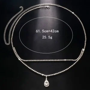 Double chaîne de taille à strass – Image 2