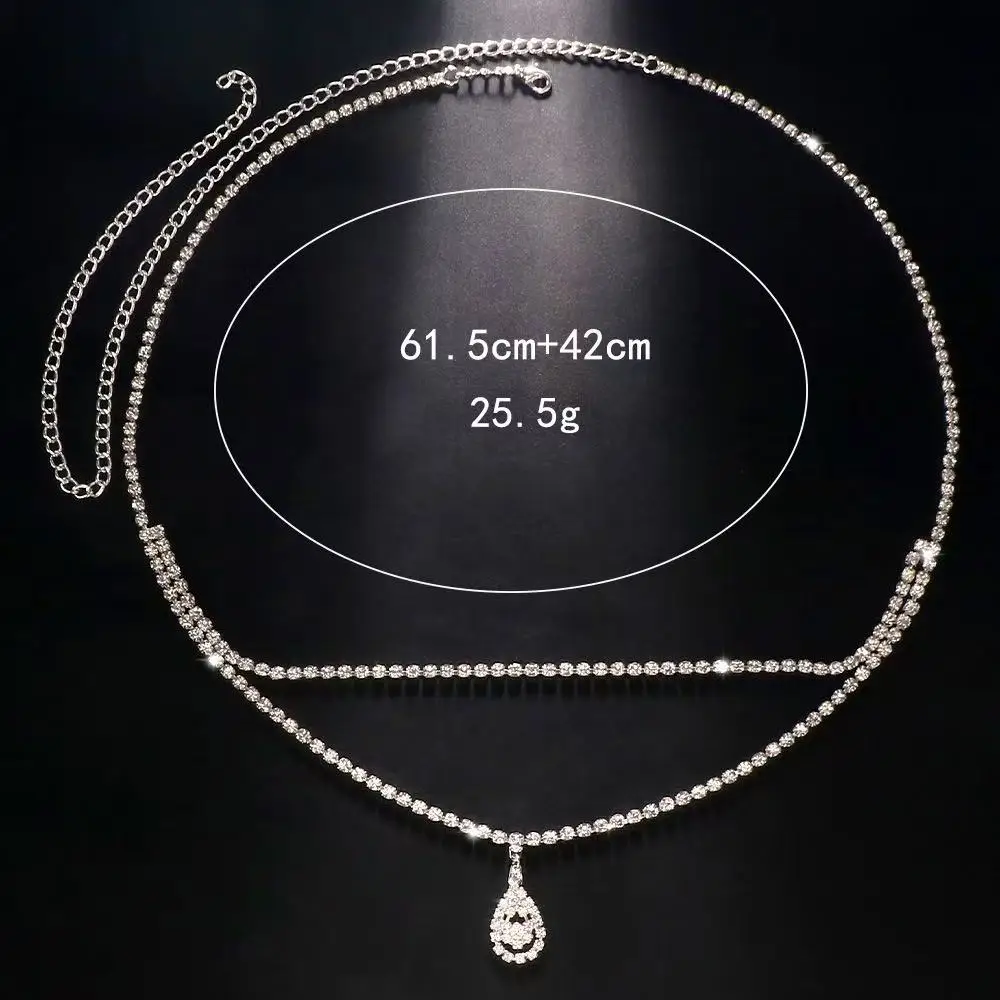 Double chaîne de taille à strass