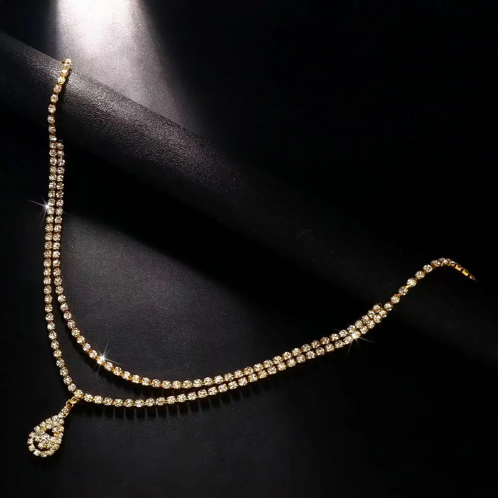Double chaîne de taille à strass